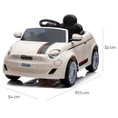 Macchina Elettrica per Bambini Licenza Fiat 500 12V Bianco     