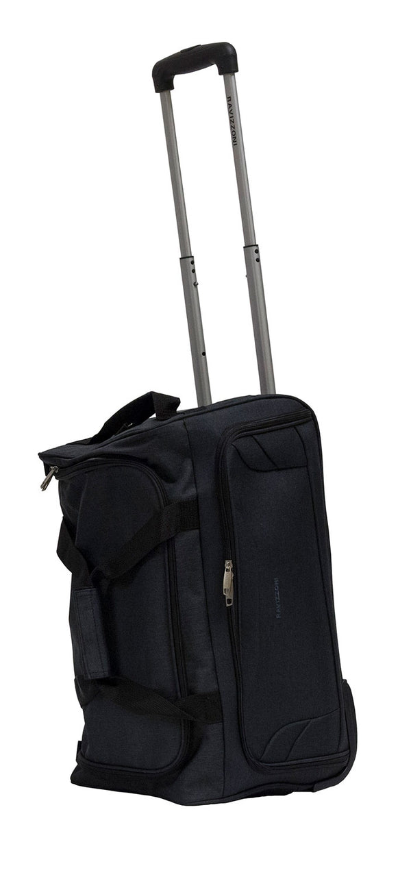 Borsone Trolley Bagaglio a Mano Ultraleggero con Ruote in Poliestere Ravizzoni Bacco Nero prezzo