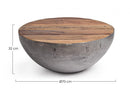 Tavolino Lancaster Grigio D70 in Legno Riciclato
