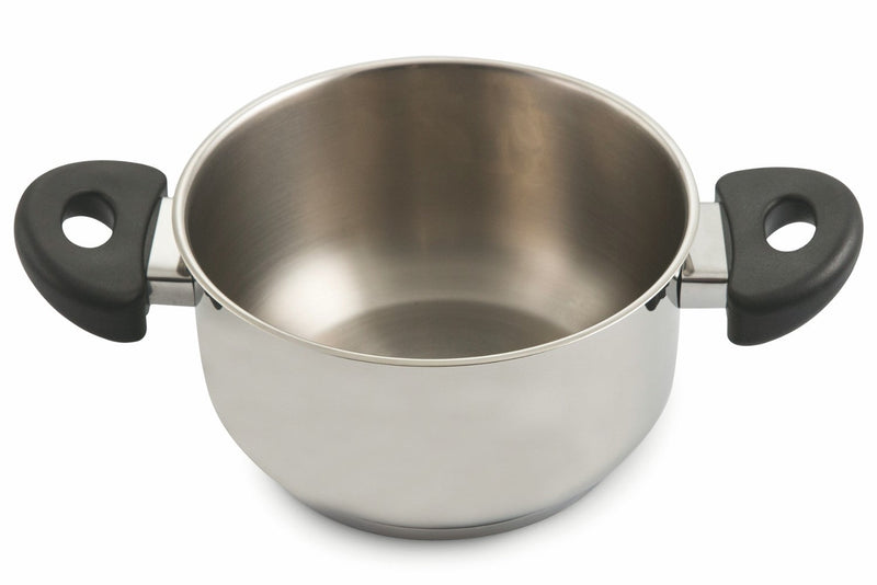 Pentola Antiaderente in Acciaio Inox Ø24cm Triplo Fondo 2 Manici Soriani Mia