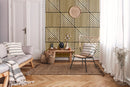 Set 10 Pannelli Decorativi Fonoassorbenti 58x58 cm in MDF Decoro D Obliquo Doppio Noce Asia