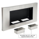Camino a Bioetanolo da Parete 110x54 cm Argento 