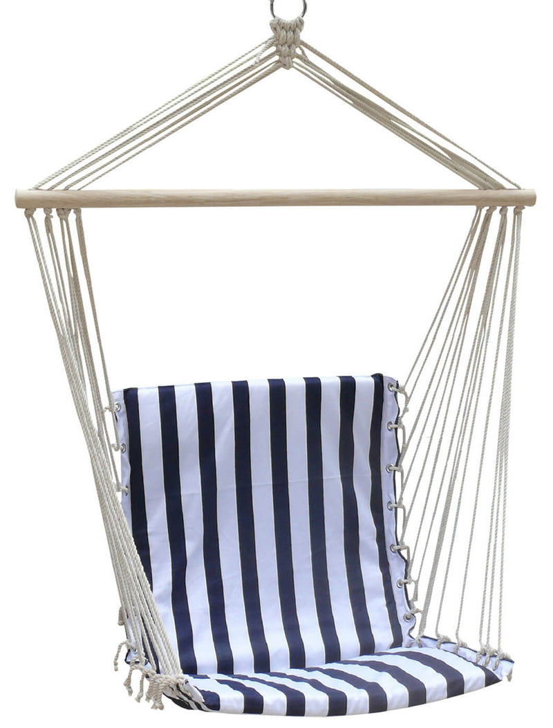 Amaca Sedia da Giardino in Tessuto 100x50 cm 100Kg Bauer Blu e Bianco