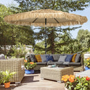 Ombrellone da Giardino Ø265x250 cm in Metallo e Poliestere Cachi