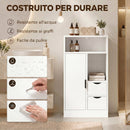 Mobile Bagno Slim 50x25x100 cm con Cassetti e Ripiani Aperti in Truciolato Bianco      