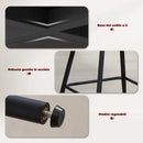 Set 2 Sgabelli da Bar 50x55x93 cm con Schienale e Poggiapiedi Rivestimento in Tessuto e Gambe in Acciaio Grigio      