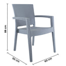 Set 2 Sedie da Giardino in Stile Rattan Grigio