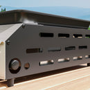 Piastra Barbecue a Gas 77x44,5x19 cm con 4 Bruciatori da 2,4 kw e Piano Antiaderente Argento  