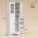 Mobile Dispensa Cucina con Ante, Armadietti e Cerniere a Chiusura Silenziosa, in Legno, 60x40x162 cm, Bianco      