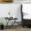 Tavolino da Giardino Pieghevole Salvaspazio 40x40x40 cm in Rattan Sintetico e Acciaio Nero