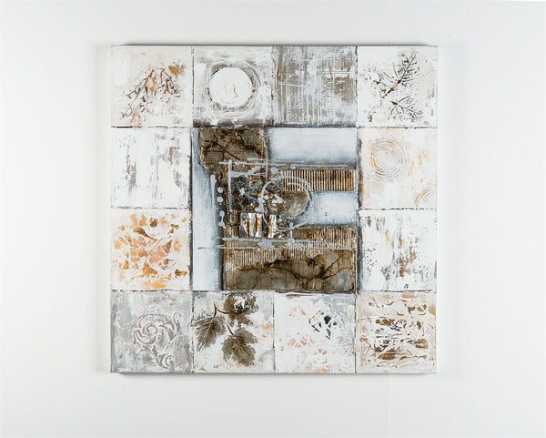 sconto Dipinto a Olio su Tela con Inserti Decorativi in Metallo Telaio Legno Dreams