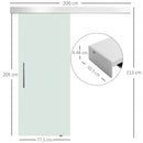 Porta Scorrevole Vetrata 77,5x205 cm Temperata Smerigliata 