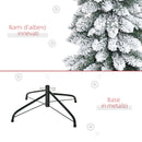 Albero di Natale Innevato Slim 180 cm con 395 Rami in Metallo e Plastica Verde      