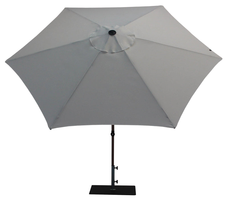 Ombrellone da Giardino Ø3 m Palo Ø38 mm in Alluminio Effetto Legno Tessuto Poliestere Trend Wood Bianco