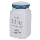 Barattolo Riso 9,5x9,5x18 cm in New Bone China VdE Tivoli 1996 Le Travisate Bianco