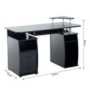 Scrivania da Ufficio Porta PC con Ripiani Tastiera Nero 120x55x85 cm 