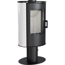 Stufa a Legna 52,8x108,6x42,2cm Flig Westfield Bianca con Piastrelle Bianche