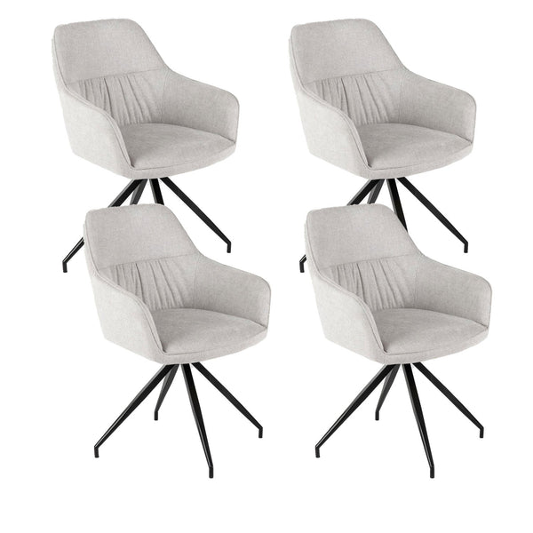 prezzo Set 4 Sedie 56x56xH87 cm in Tessuto Gaia Grigio Chiaro