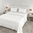 Set Lenzuola Sopra Sotto e Federe Linea Venere in Raso di Cotone Grigio Varie Misure