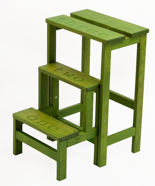 online Sgabello Scaletta 60x40x46 cm in Legno Verde Oliva