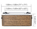 Vasca Idromassaggio Spa Oslo Amber Aero Plus Smart con Wifi per 6 Persone 180x180x65 cm in Materiale Plastico Effetto legno Ambra
