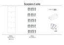 Scarpiera Salvaspazio 5 Ante 25 Paia 63x190x29 cm Noce Stelvio