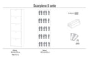 Scarpiera Salvaspazio 5 Ante 25 Paia 63x190x29 cm Noce Stelvio