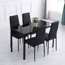 Tavolo Rettangolare 120x60x75 cm in Metallo e Vetro Temperato Nero  