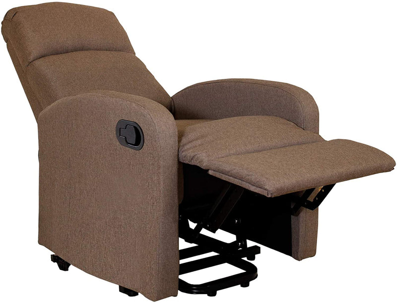 Poltrona Relax Reclinabile Manuale 75x65x101 cm in Tessuto Marrone