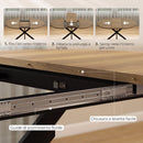 Tavolo da Pranzo Allungabile 4-6 Posti 135x100x75 cm con Allunga a Farfalla e Base a X in MDF e Acciaio Marrone      
