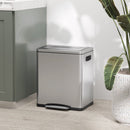Pattumiera a Pedale 2 Sezioni 15L 40x34,8x47,5 cm in Acciaio Inox e PP  