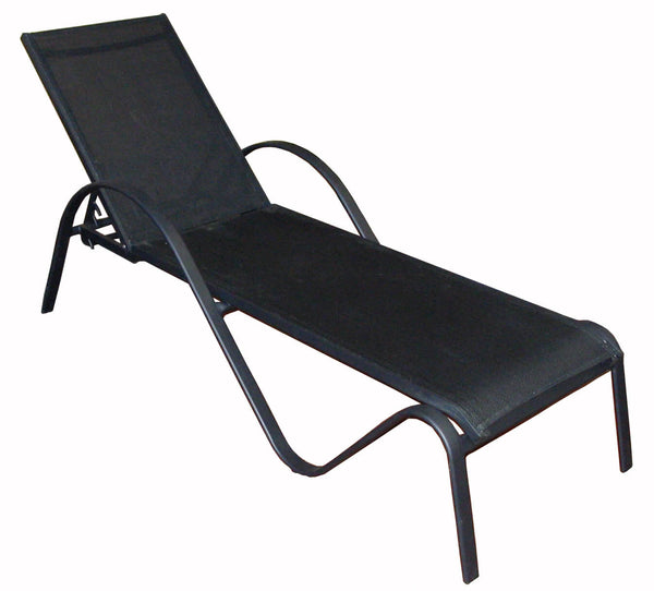 Lettino Prendisole da Giardino in Alluminio e Textilene Vorghini Onda Nero acquista