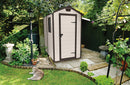 Casetta da Giardino Porta Attrezzi 130x192x198 cm in Resina Effetto Legno Keter Manor 4x6 Beige