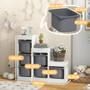 Scaffale Portagiochi per Bambini a 3 Livelli 6 Contenitori 96x38,5x90 cm Grigio 