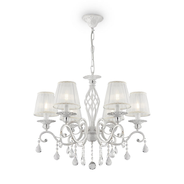 prezzo Lampadario Elegant in Metallo Grace Bianco con Oro