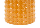 Lampada da Tavolo Gliss Senape Ø30x52 cm in Ceramica e Ferro e Tessuto Senape e Bianco      