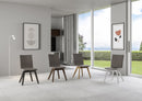 Sedia 52x52x87 cm Trudy gambe bianche in Similpelle Tortora