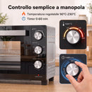 Forno Elettrico 1500 W 36 L 53,1x38x35 cm con Temperatura Regolabile Max 230° Timer 60 min Griglia Teglia e Manico      