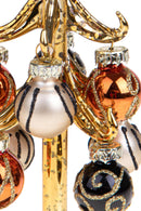 Set 2 Albererlli di Natale 14 cm con Ornamenti in Vetro