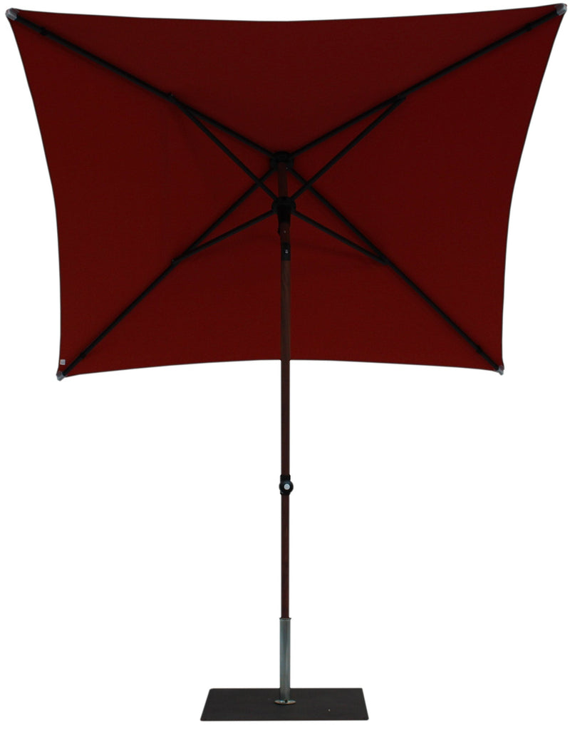 Ombrellone da Giardino 2x2 m Palo Ø38 mm in Alluminio Effetto Legno Tessuto Olefin Trend Wood Terracotta