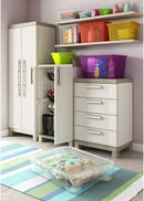 Armadio da Esterno 2 Ripiani 65x45x97H cm in Plastica Keter Excellence Basso Beige/Tortora