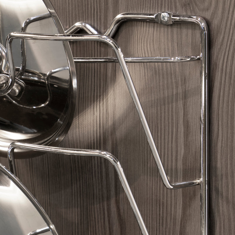 Supporto Supra per Appendere Coperchi Imballo 1 Pezzo Cromato Brillo Acciaio Emuca