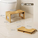 Sgabello da Toilette Pieghevole 42,5x25x20 cm Poggiapiedi per WC con Piedini Antiscivolo in Bambù Rovere      