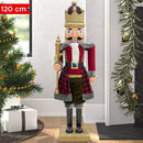Soldato Schiaccianoci Natalizio H120 cm con Luci Suoni e Movimento Rosso Scozzese