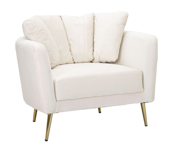 prezzo Poltrona Kiev 88x74x77 cm in Poliestere Crema/Oro
