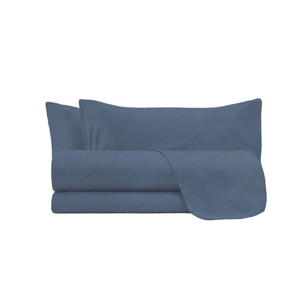 Set Lenzuola Sopra Sotto e 2 Federe Linea Water Washed Blu prezzo