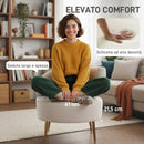 Sedia Moderna con Schienale ad Arco 69x65x67 cm Rivestita in Chenille Bianco Crema      