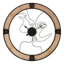 Orologio da Muro Couple Ø 60x3 cm in Ferro e Legno 