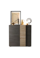 Madia Design Moderno 2 Ante Venus 121x44x114 cm Titanio E Rovere Cadiz