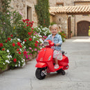 Scooter Elettrica per Bambini Licenza Piaggio Vespa 6V Faro Clacson Ruote Ausiliarie Rosso      